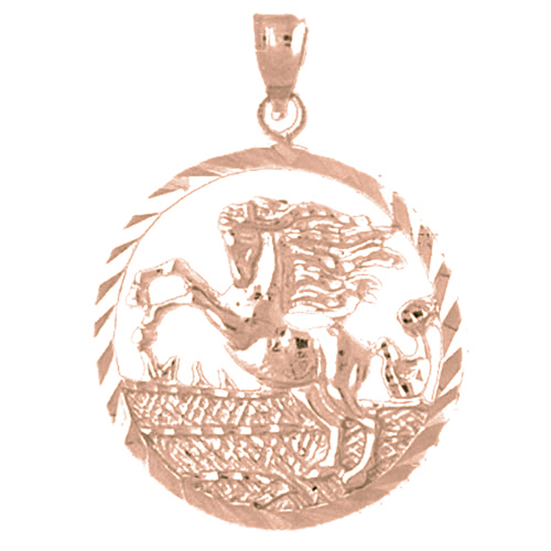 10K, 14K or 18K Gold Pegasus Pendant