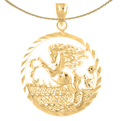 10K, 14K or 18K Gold Pegasus Pendant