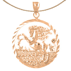 10K, 14K or 18K Gold Pegasus Pendant