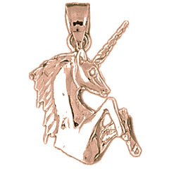 10K, 14K or 18K Gold Unicorns Pendant