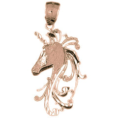 10K, 14K or 18K Gold Unicorns Pendant