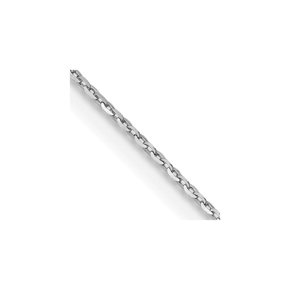 18K White Gold 1.15mm Diamond-cut Cable Chain