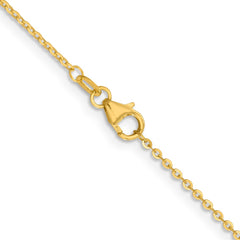 Cadena tipo cable con corte de diamante de 1,5 mm en oro amarillo de 18 quilates