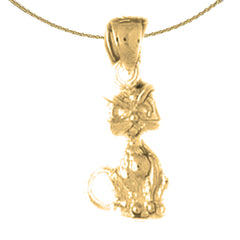 14K or 18K Gold 3D Cat Pendant