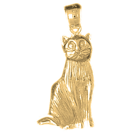 14K or 18K Gold Cat Pendant