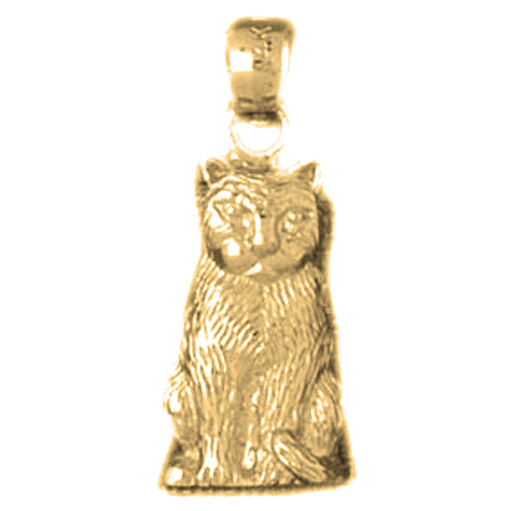 14K or 18K Gold Cat Pendant