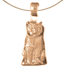 14K or 18K Gold Cat Pendant