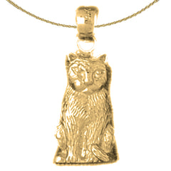 14K or 18K Gold Cat Pendant