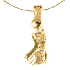 14K or 18K Gold Cat Pendant