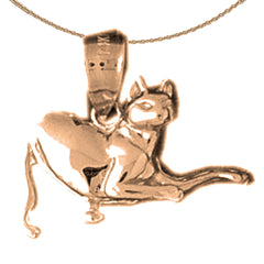 14K or 18K Gold Cat Pendant