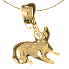 14K or 18K Gold Cat Pendant