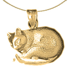 14K or 18K Gold Cat Pendant