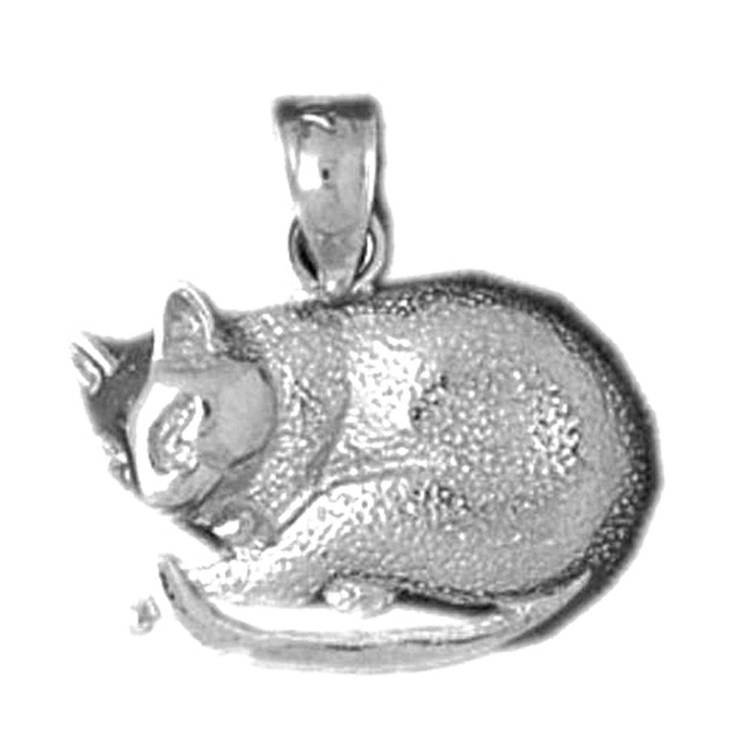 14K or 18K Gold Cat Pendant