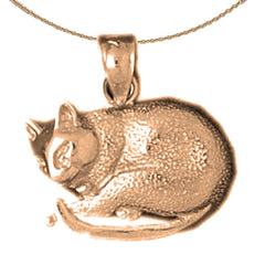 14K or 18K Gold Cat Pendant