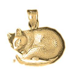 14K or 18K Gold Cat Pendant