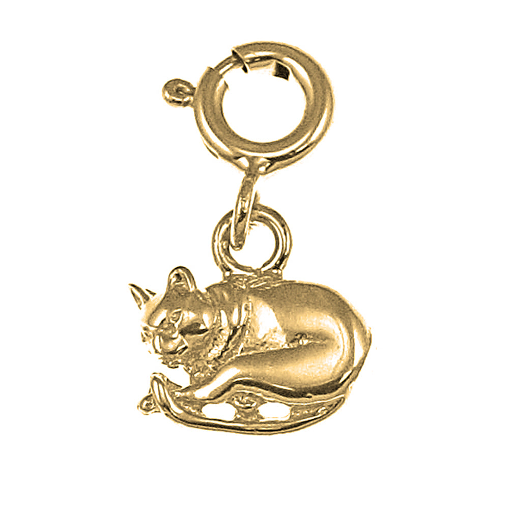 14K or 18K Gold Cat Pendant