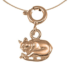 14K or 18K Gold Cat Pendant