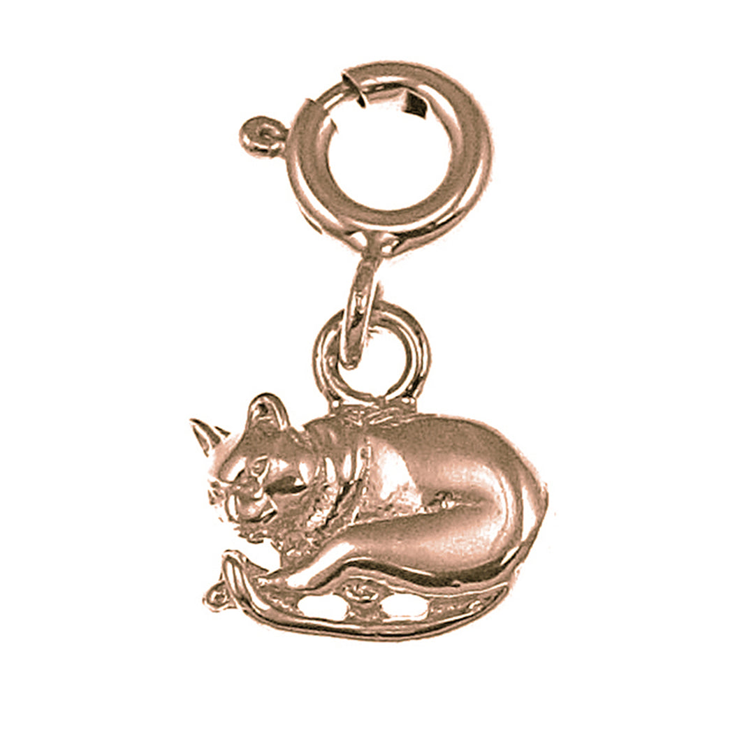 14K or 18K Gold Cat Pendant