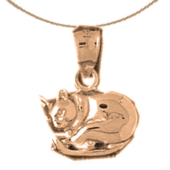 14K or 18K Gold Cat Pendant