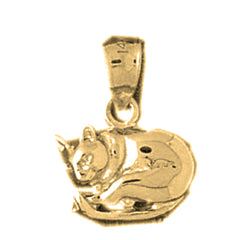 14K or 18K Gold Cat Pendant