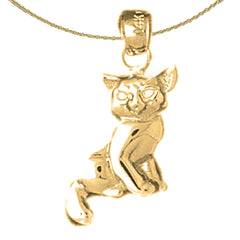 14K or 18K Gold Cat Pendant