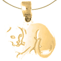 14K or 18K Gold Cat Pendant