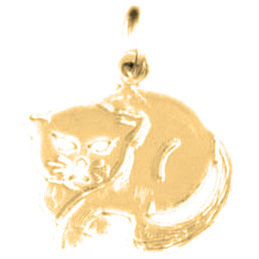 14K or 18K Gold Cat Pendant