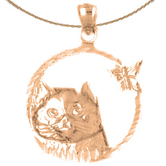 14K or 18K Gold Cat Pendant