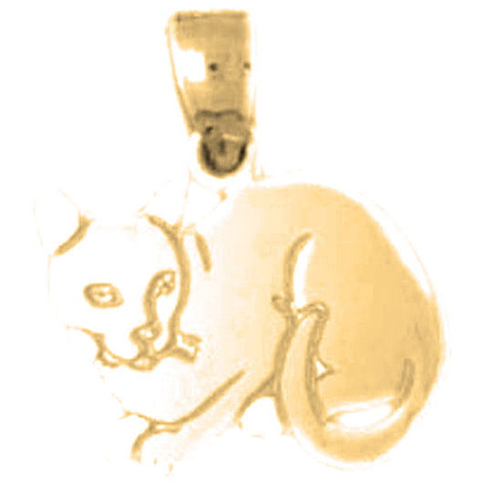 14K or 18K Gold Cat Pendant