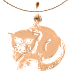 Colgante de gato de oro de 14 quilates o 18 quilates