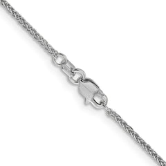 14K White Gold 1mm Diamond-cut Quadra Wheat Chain