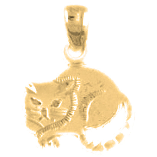 14K or 18K Gold Cat Pendant