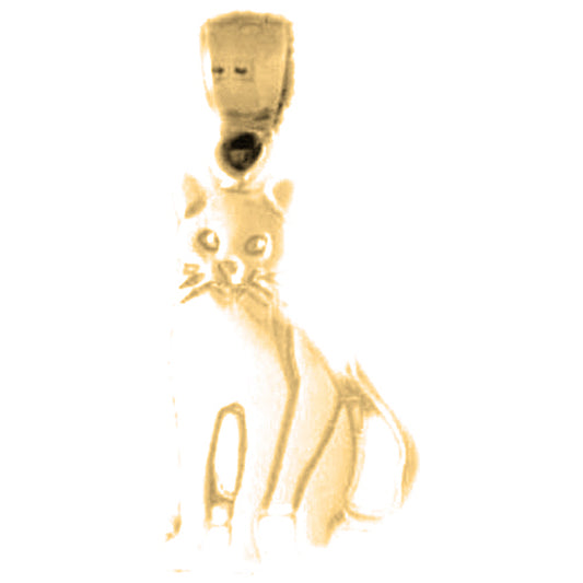 14K or 18K Gold Cat Pendant