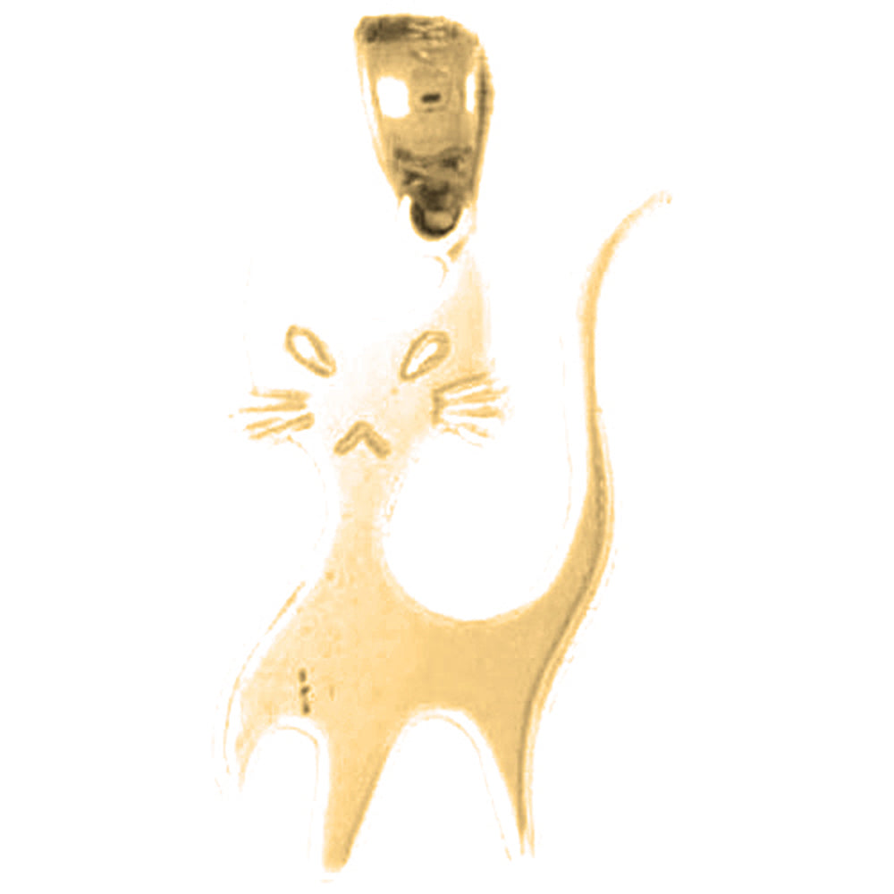 14K or 18K Gold Cat Pendant