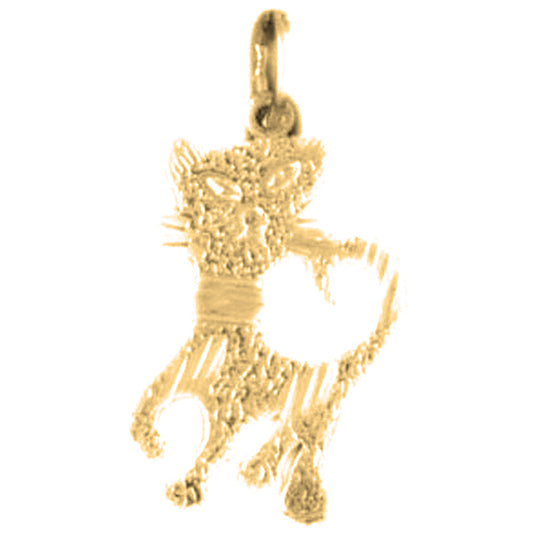 14K or 18K Gold Cat Pendant