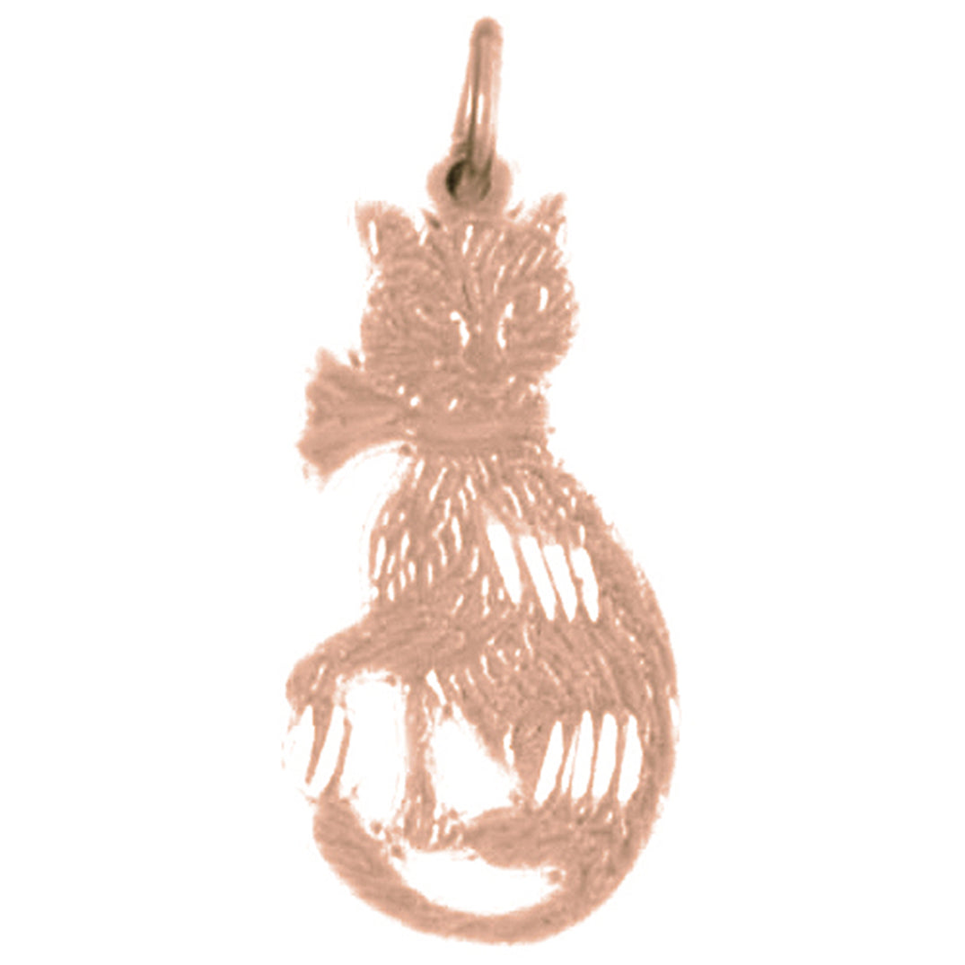 14K or 18K Gold Cat Pendant