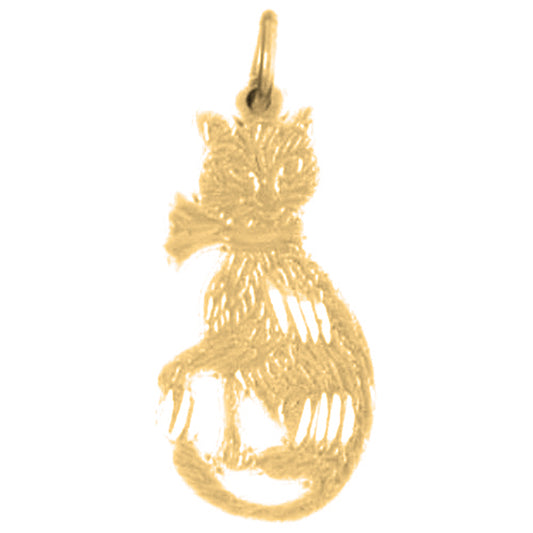 14K or 18K Gold Cat Pendant