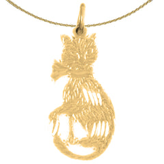 14K or 18K Gold Cat Pendant