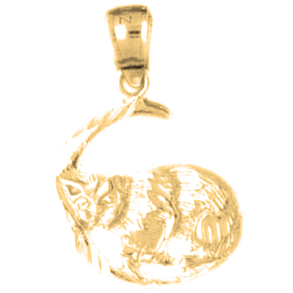 14K or 18K Gold Cat Pendant