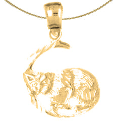 14K oder 18K Gold Katzenanhänger