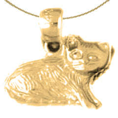 14K or 18K Gold Cat Pendant