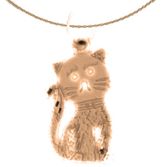 14K or 18K Gold Cat Pendant