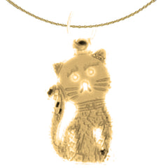 14K or 18K Gold Cat Pendant