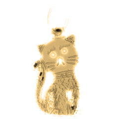 14K or 18K Gold Cat Pendant