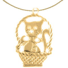 14K or 18K Gold Cat Pendant