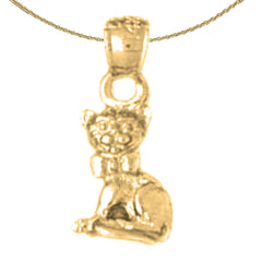 14K or 18K Gold Cat Pendant