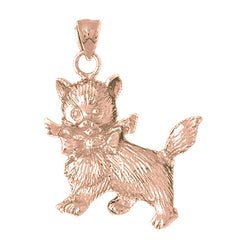 10K, 14K or 18K Gold Kitty Cat Pendant