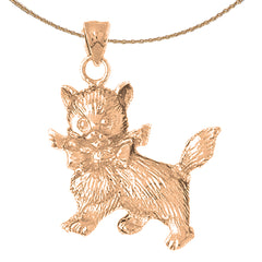 Colgante de gato gatito de oro de 10K, 14K o 18K