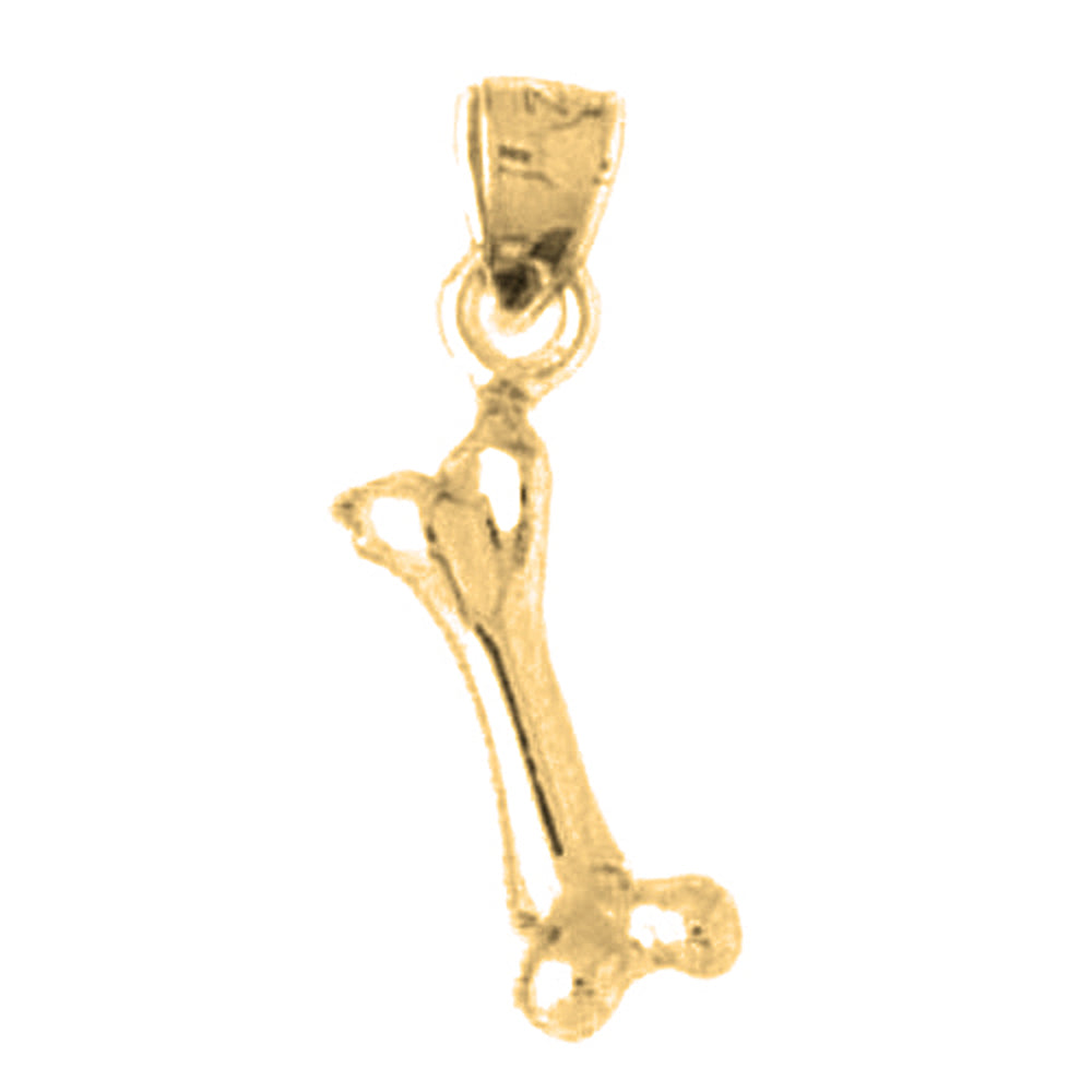 14K or 18K Gold Dog Bone Pendant