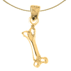 14K or 18K Gold Dog Bone Pendant